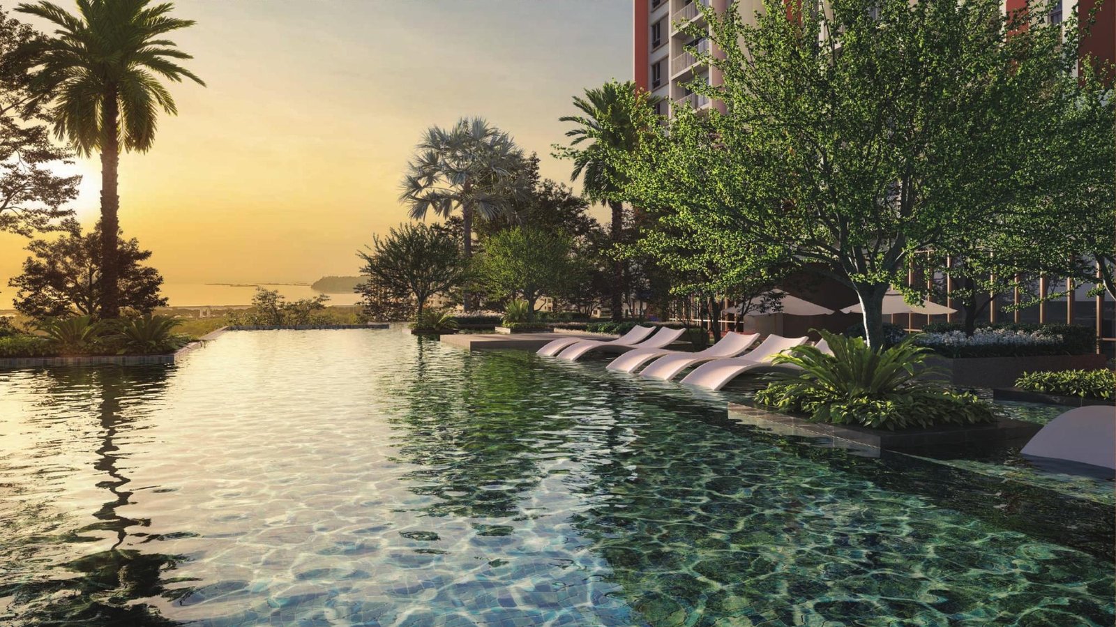 Infinity cascading swimming pool